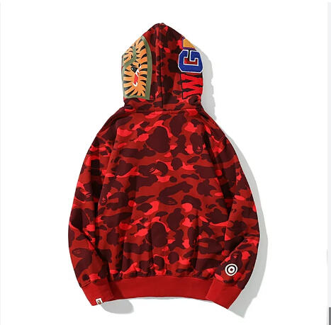 BAPE shark hoodie red